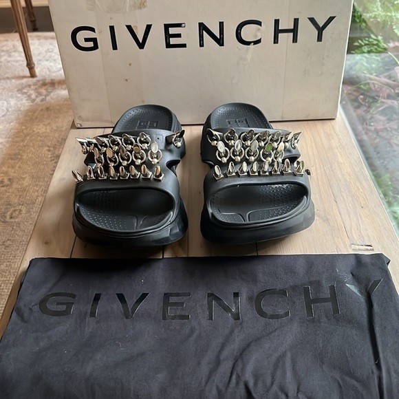 Givenchy Shoes - Givenchy Marshmallow Stud Embellished Slides Sandals in Black US 9.5, EU 40